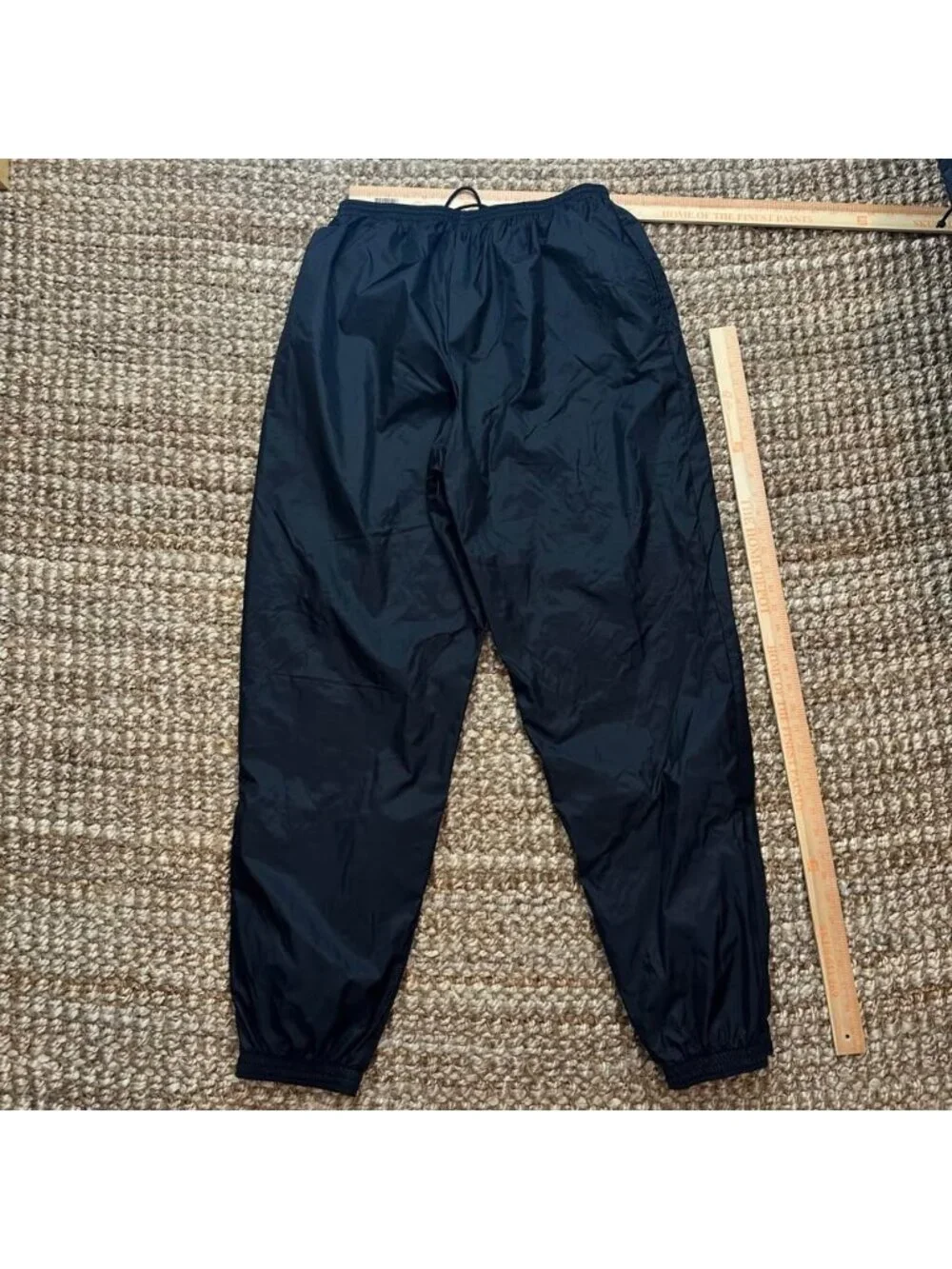 Vintage 90s Nike Lined Pants Men XL Black Windbreaker Track Embroidered Tapered
